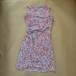 J. McLaughlin orange‎ and blue Abstract Mini Dress